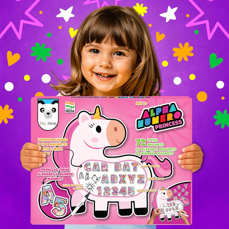 Play Panda Rocket Magnetic Board with 72 Alphabet & Number Magnets