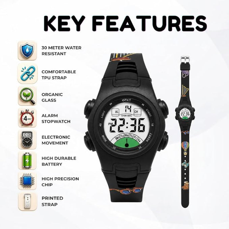 Spiky SPKEVA52 Round Digital Sports Watch