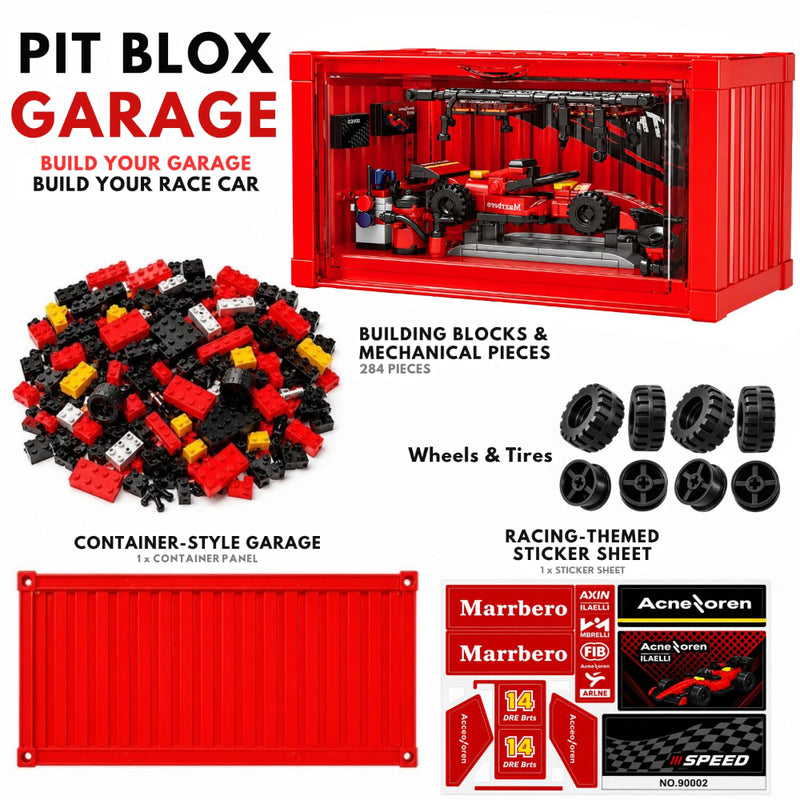 Apex Pit Blox Garage Red Arrow Building Blocks Set (284 pcs)