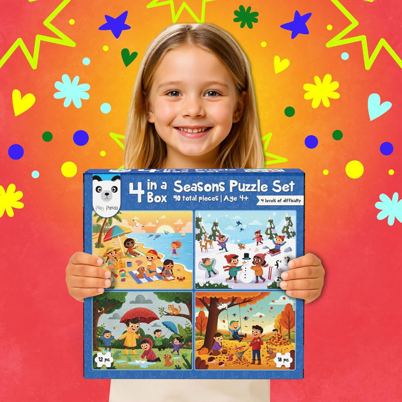 Play Panda 4 in a Box Seasons Puzzle