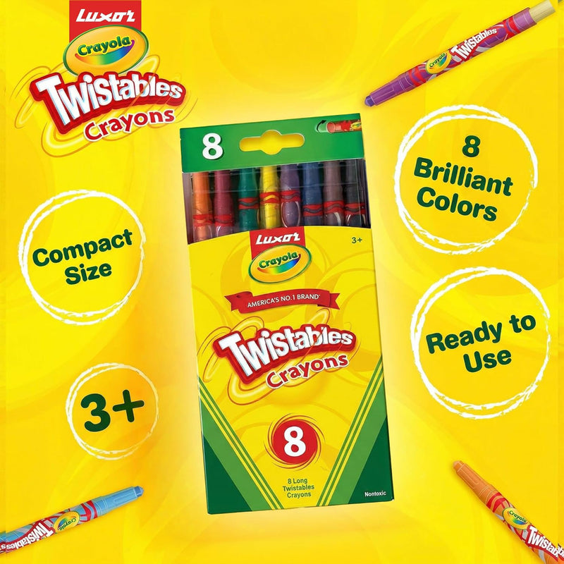 Luxor Crayola Twistable Long Crayons 8 Shades