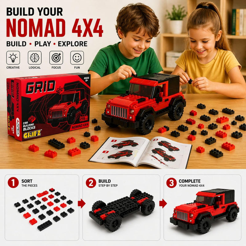 Apex Gripz Grid Car Building Blocks Set -Nomad 4*4(296 pcs)