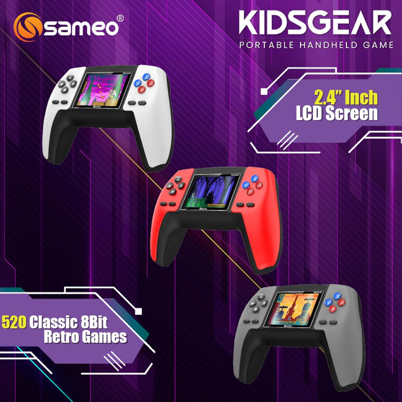 Sameo Kidsgear Controller Shaped Handheld Console Built-in 520 Retro Game (Inferno RED)