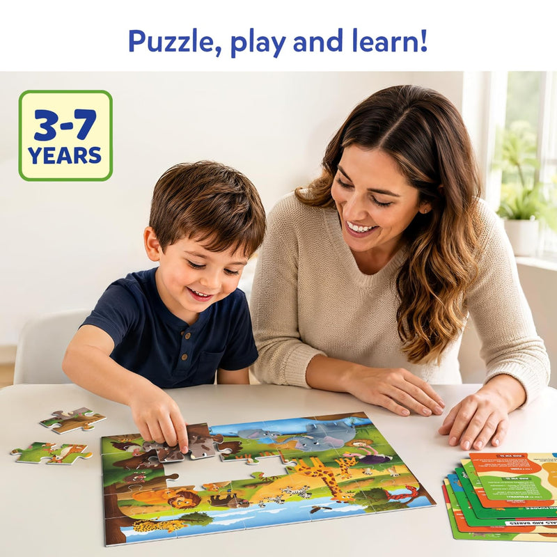 Skillmatics Puzzle & Learn - All About Wild Animals
