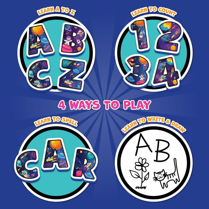 Play Panda Rocket Magnetic Board with 72 Alphabet & Number Magnets