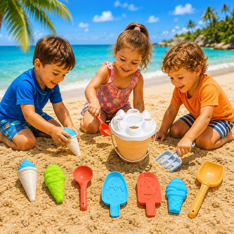 KV Toys Sand Play Accessories Kit for Outdoor Beach Play -Multicolor