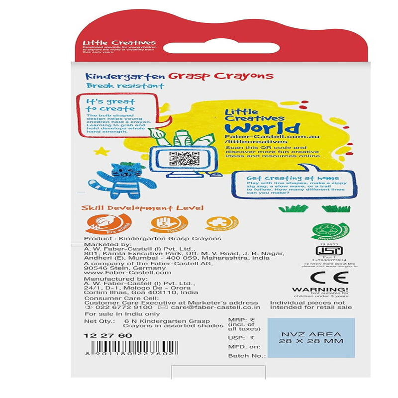 Faber-Castell Kindergarten Grasp Crayons - Pack of 6