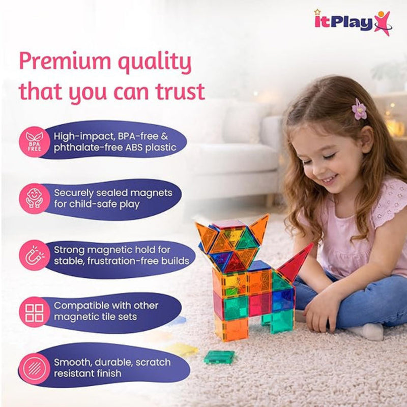 ITPlay Magnetic Tiles Building Set -59 Pcs