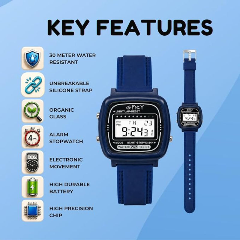 Spiky SPKEVA62 Square Digital Watch