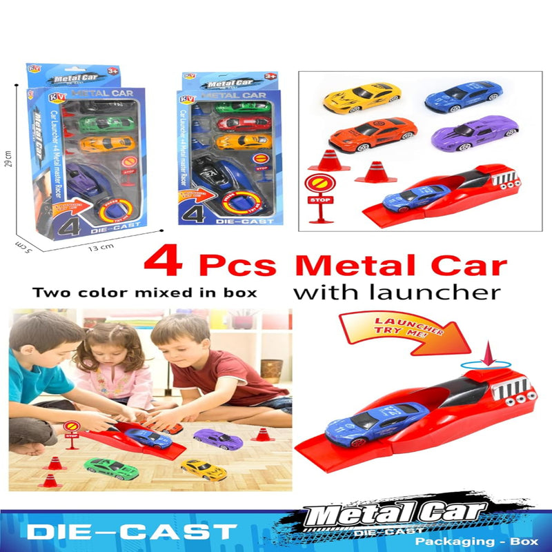 KV Toys Rapid Launcher High Speed Car Set-4 Pcs
