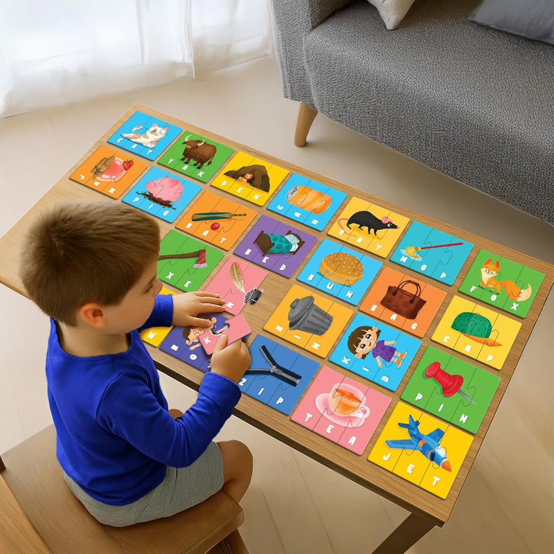 Play Panda 3 Letter Words Puzzle Set with 75 Pieces for Kids