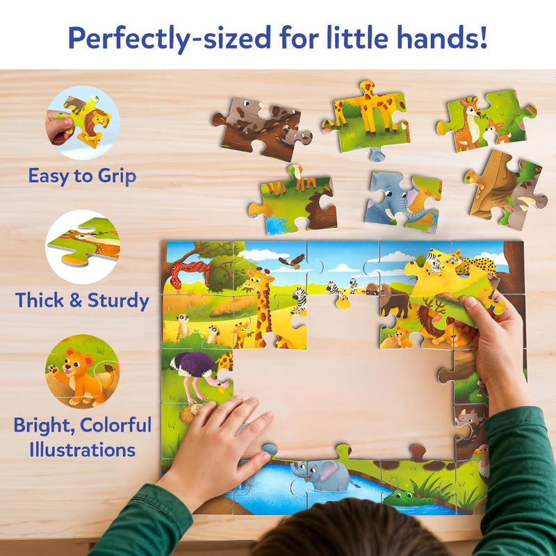 Skillmatics Puzzle & Learn - All About Wild Animals