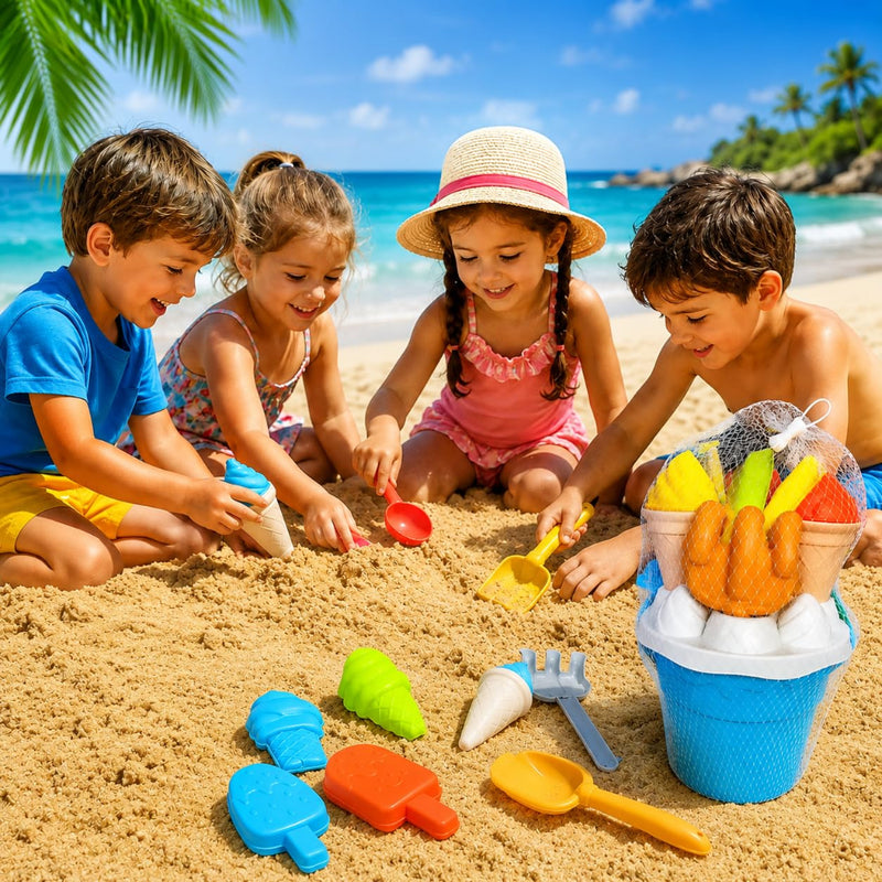 KV Toys Sand Play Accessories Kit for Outdoor Beach Play -Multicolor