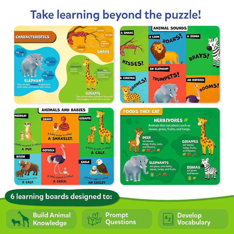 Skillmatics Puzzle & Learn - All About Wild Animals