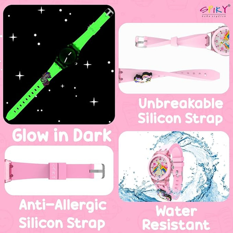 Spiky 7 Multicolor LED Lights Analog Watch For Boys & Girls