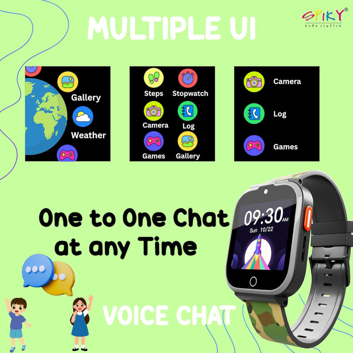 Spiky Cyclops 4g Voice Calling Kids Smartwatch-Novelty Toys-Spiky-Toycra