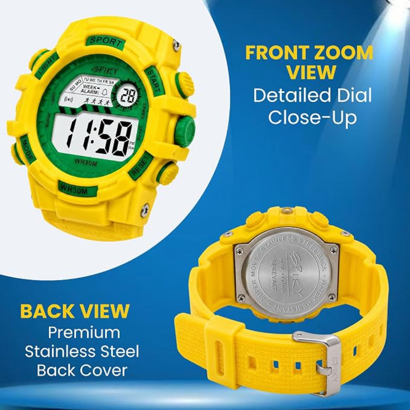 Spiky SPKEVA67 Round Dial Sports Watch With Luminous Display Alarm Day & Date Calendar