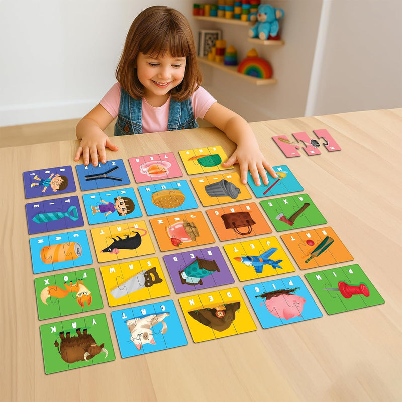 Play Panda 3 Letter Words Puzzle Set with 75 Pieces for Kids
