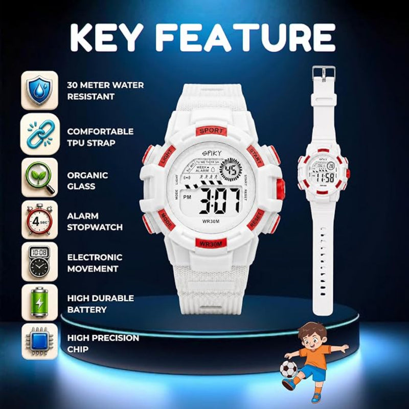 Spiky SPKEVA67 Round Dial Sports Watch With Luminous Display Alarm Day & Date Calendar