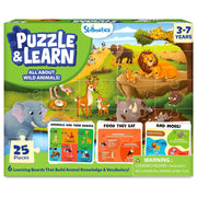 Skillmatics Puzzle & Learn - All About Wild Animals