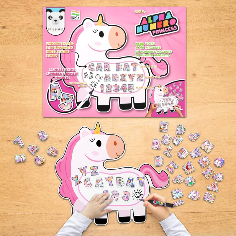 Play Panda Rocket Magnetic Board with 72 Alphabet & Number Magnets