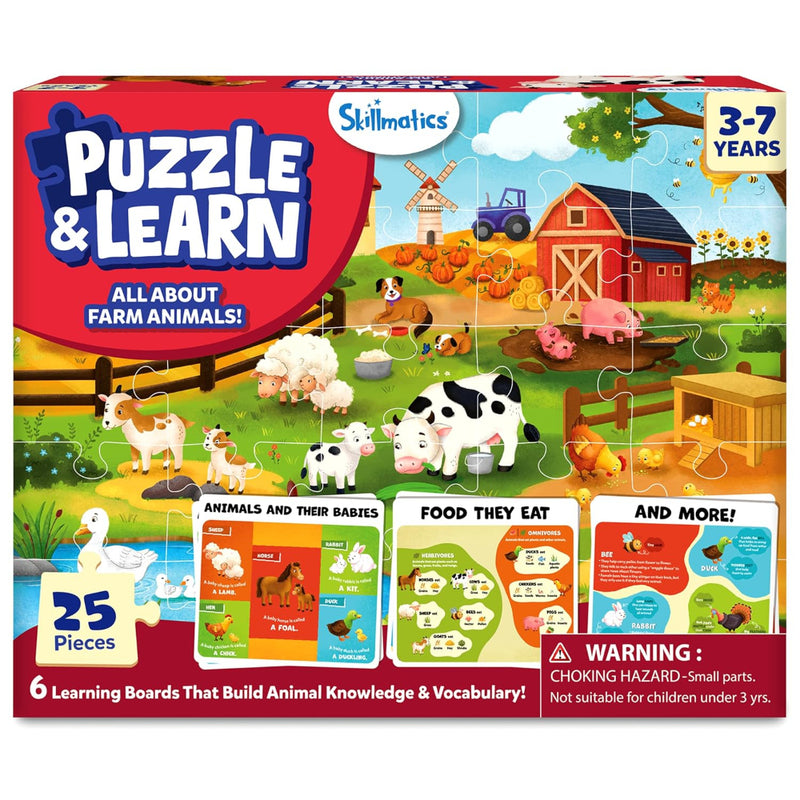 Skillmatics Puzzle & Learn - All About Farm Animals