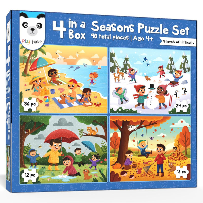 Play Panda 4 in a Box Seasons Puzzle