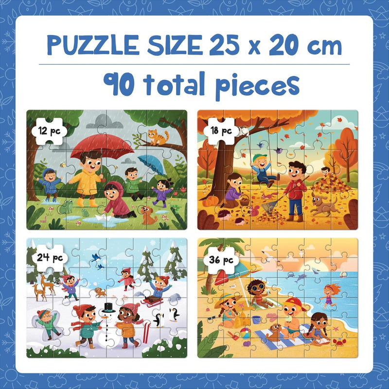 Play Panda 4 in a Box Seasons Puzzle