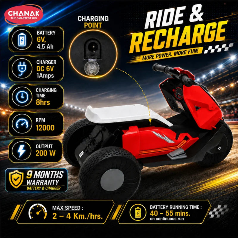 Chanak Kids Electric Scooty  6V Rechargeable Scooter