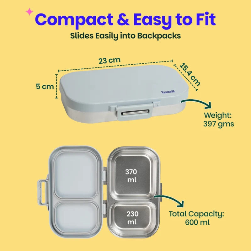 Basil Bento Ace 2 Section Lunch Box -600ml