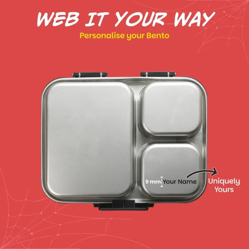 Basil Bento Ace 3 Compartment Stainless Steel Lunch Box - 1000ml