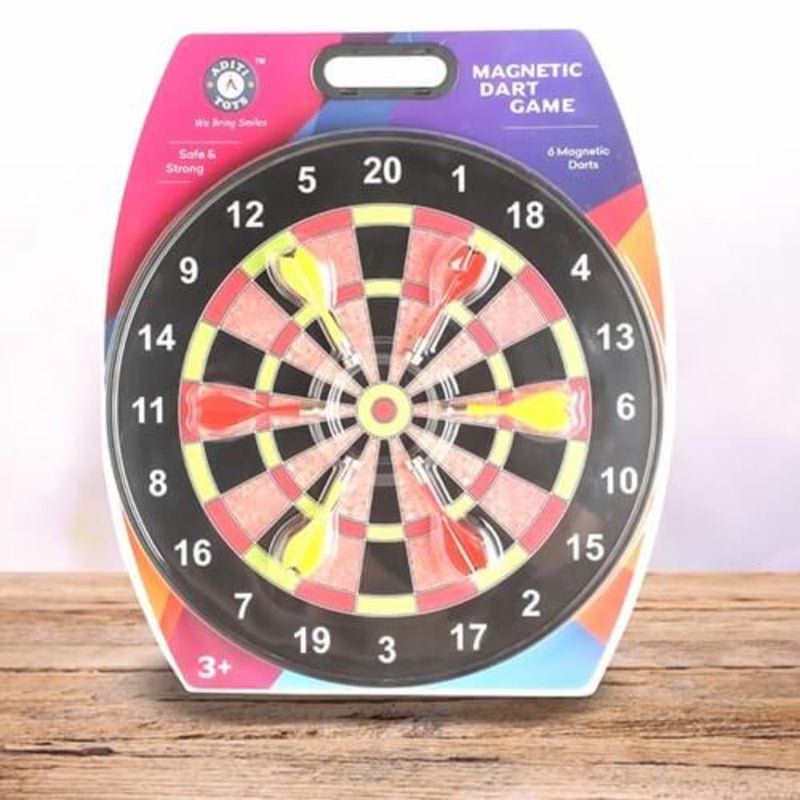 Aditi Toys Magnetic Dartboard with 6 Darts - Multi Color