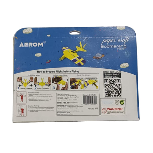 Aerom Paper Craft Boomerang Plane-Arts & Crafts-Aerom Thunderbird-Toycra