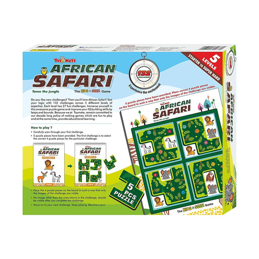 African Safari Logic Puzzle Game | 132 Challenges | 5-Piece Puzzle Set | Brain Teaser for Kids-simple-Toymate-Toycra