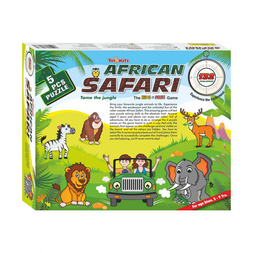 African Safari Logic Puzzle Game | 132 Challenges | 5-Piece Puzzle Set | Brain Teaser for Kids-simple-Toymate-Toycra