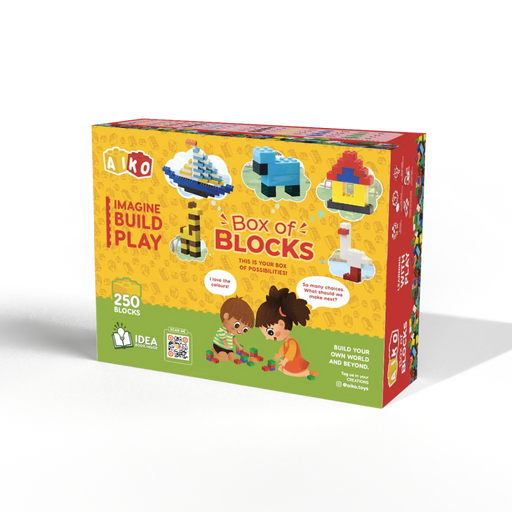 Aiko Box of Blocks 250Pcs Building Construction Blocks Set-Construction-Aiko-Toycra