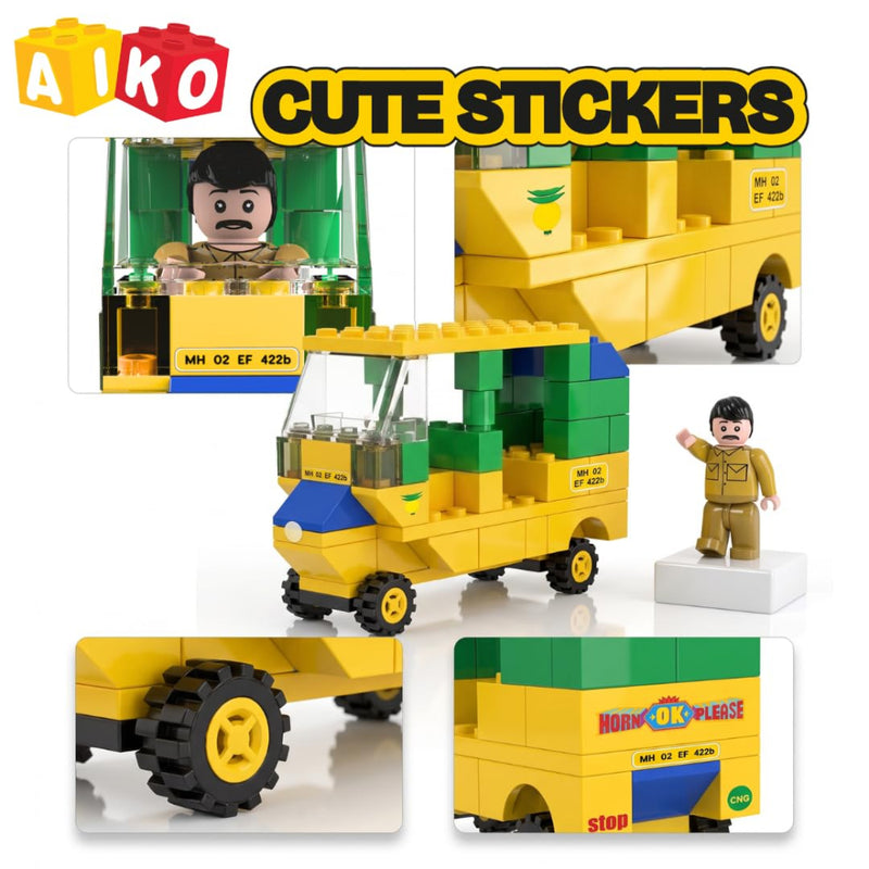 Aiko Build-a-Rick DIY Auto Rickshaw Building Block Bricks Toy