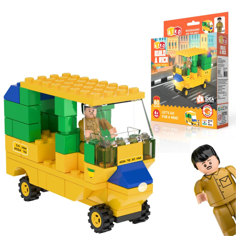 Aiko Build-a-Rick DIY Auto Rickshaw Building Block Bricks Toy