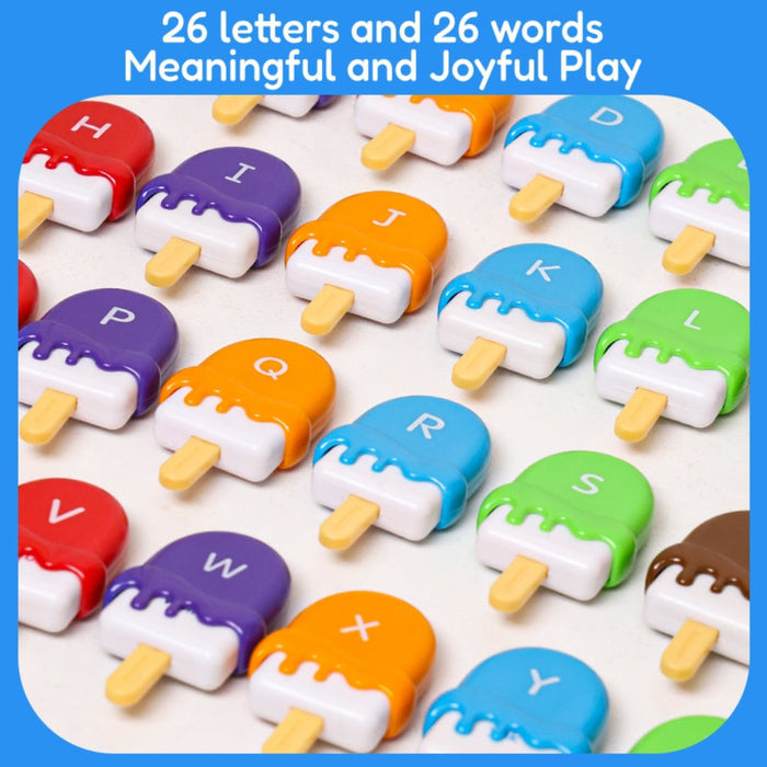 Alpha Scoops Ice Cream Montessori Alphabet Matching Game (52 pcs)-Learning & Education-Open Ended-Toycra