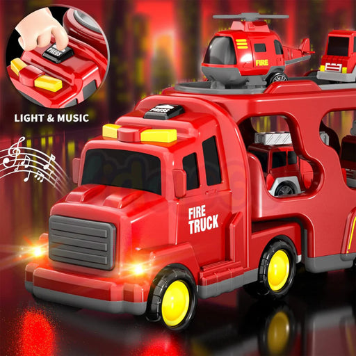 Alphabet Baby 5-in-1 Rescue Vehicles Fire Truck -Red-Vehicles-Alphabet Baby-Toycra