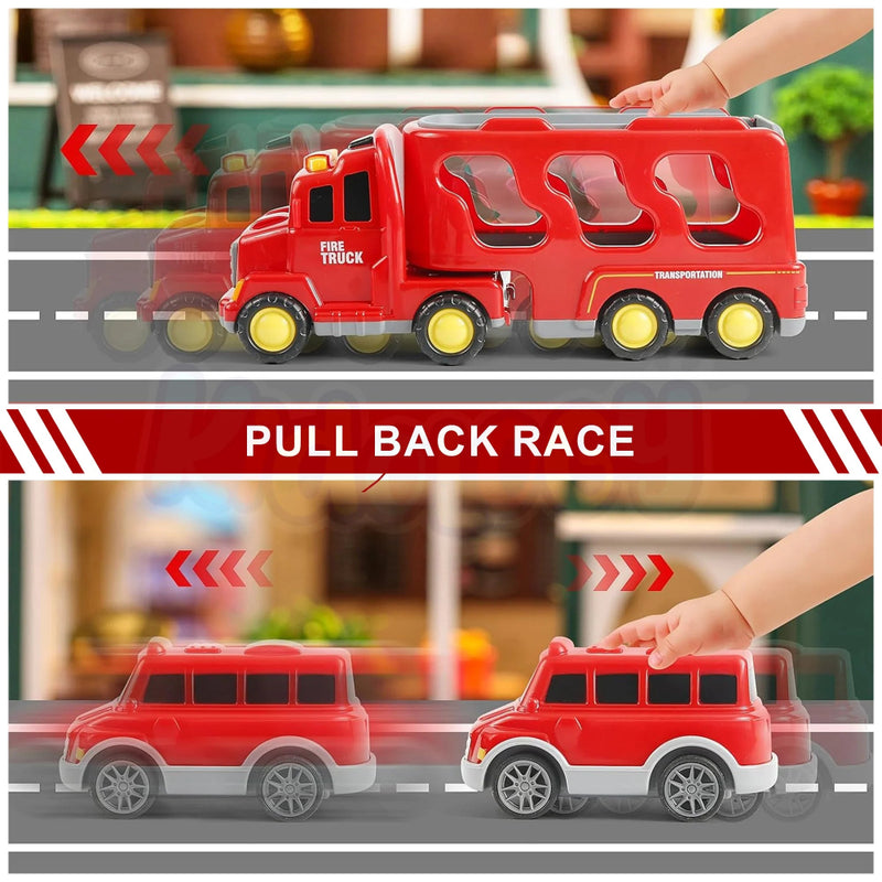Alphabet Baby 5-in-1 Rescue Vehicles Fire Truck -Red