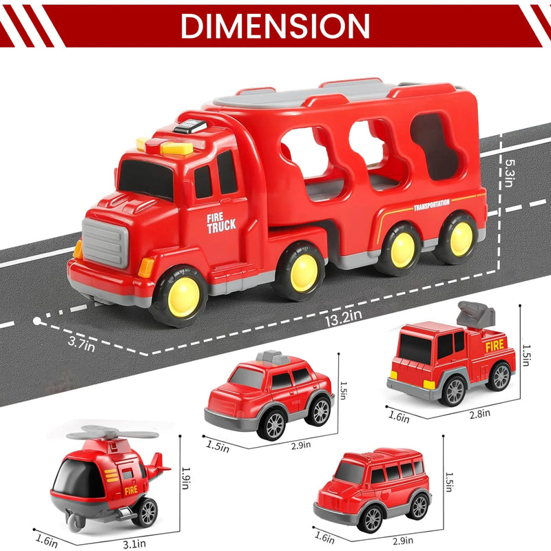 Alphabet Baby 5-in-1 Rescue Vehicles Fire Truck -Red
