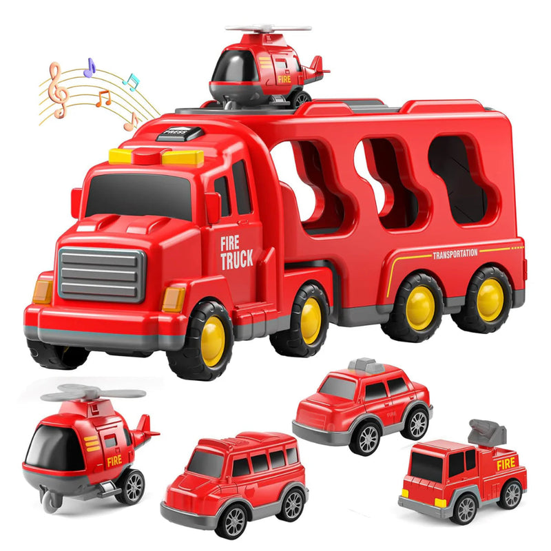 Alphabet Baby 5-in-1 Rescue Vehicles Fire Truck -Red