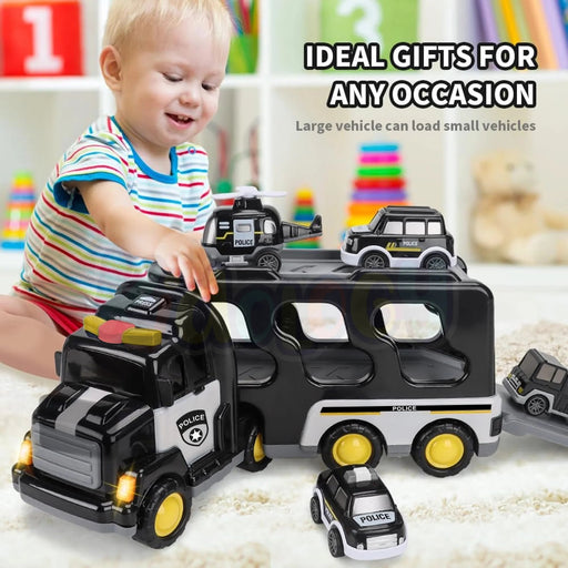 Alphabet Baby 5-in-1 Rescue Vehicles Police Truck -Black-Vehicles-Alphabet Baby-Toycra