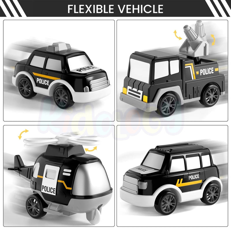 Alphabet Baby 5-in-1 Rescue Vehicles Police Truck -Black