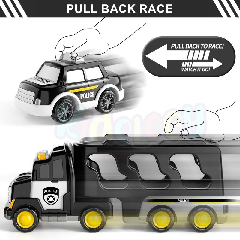 Alphabet Baby 5-in-1 Rescue Vehicles Police Truck -Black