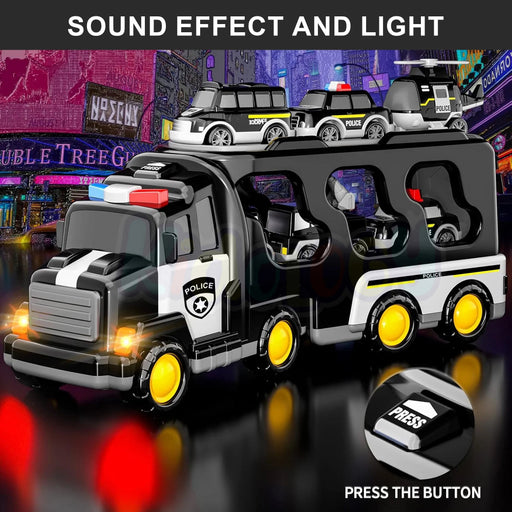 Alphabet Baby 5-in-1 Rescue Vehicles Police Truck -Black-Vehicles-Alphabet Baby-Toycra