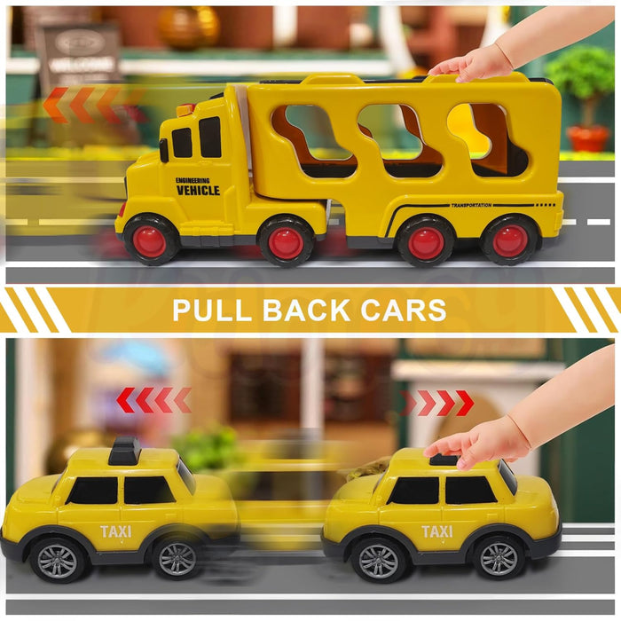 Alphabet Baby 5-in-1 Transporter Truck-Emergency vehicle Yellow-Vehicles-Alphabet Baby-Toycra