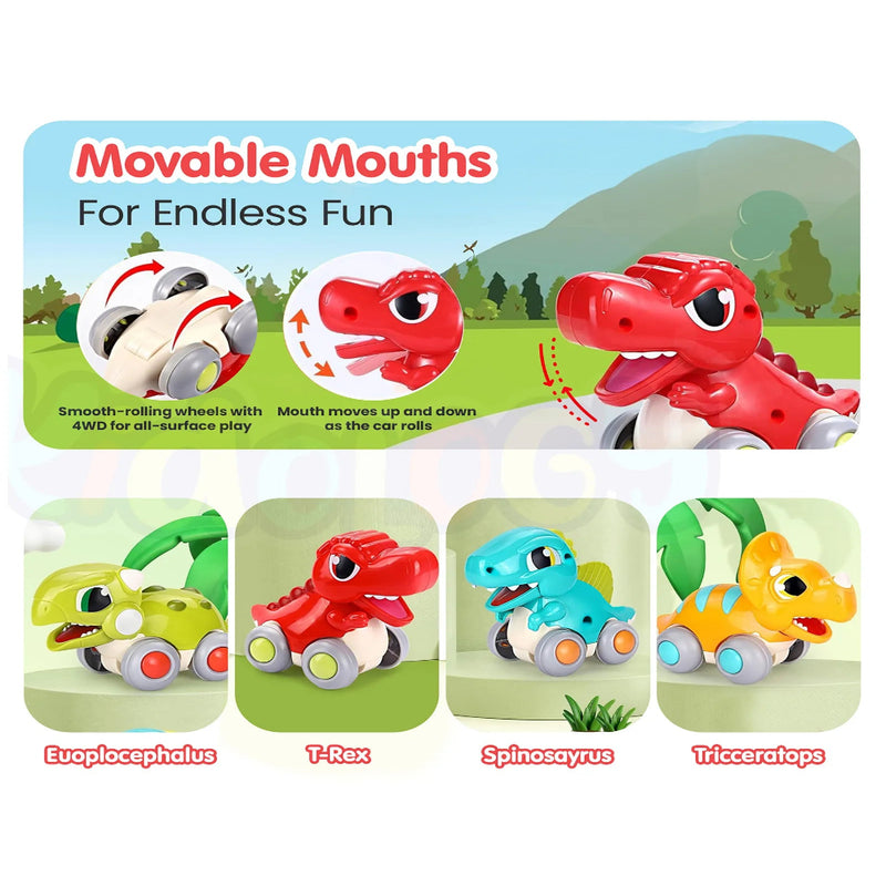 Alphabet Baby Cool Run Friction-Powered Dinosaur Set of 4