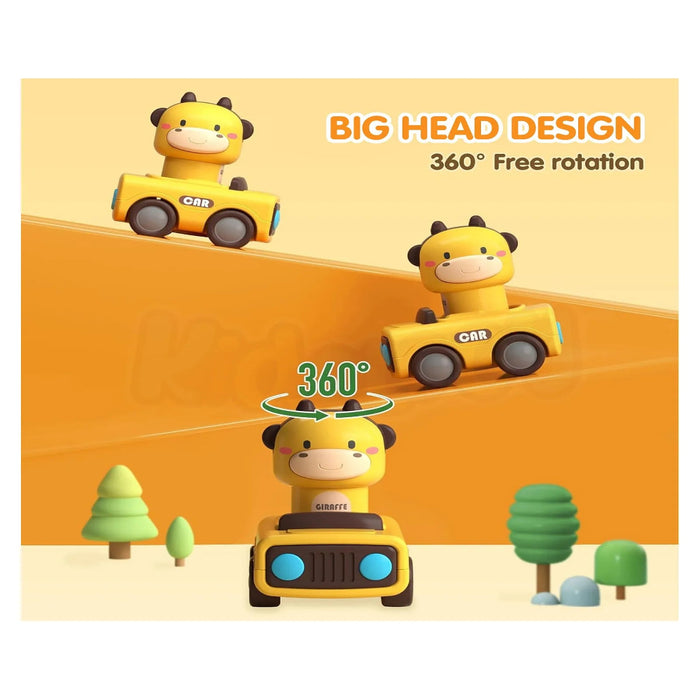 Alphabet Baby Press & Go Animal Face Racing Cars - Pack of 4-Vehicles-Alphabet Baby-Toycra